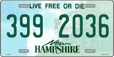 NH license plate 3992036