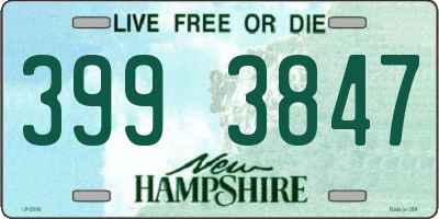 NH license plate 3993847