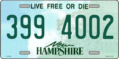 NH license plate 3994002
