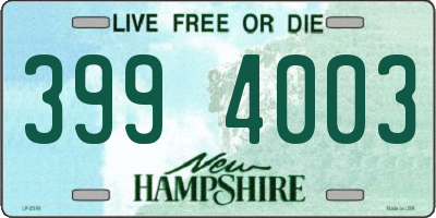 NH license plate 3994003