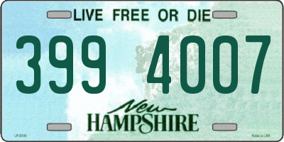 NH license plate 3994007