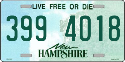 NH license plate 3994018