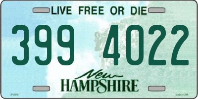 NH license plate 3994022