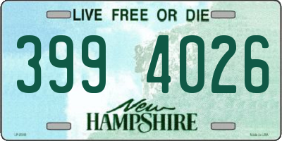 NH license plate 3994026