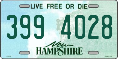 NH license plate 3994028