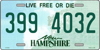 NH license plate 3994032