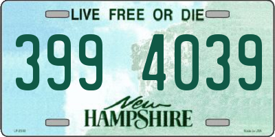 NH license plate 3994039