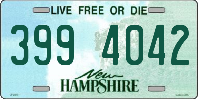 NH license plate 3994042