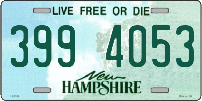 NH license plate 3994053