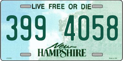 NH license plate 3994058