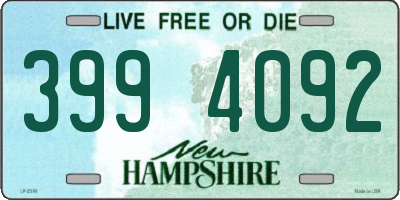 NH license plate 3994092