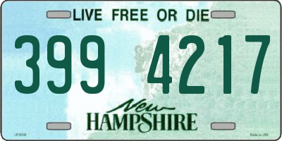 NH license plate 3994217