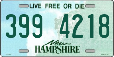 NH license plate 3994218