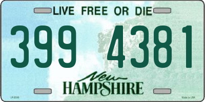 NH license plate 3994381
