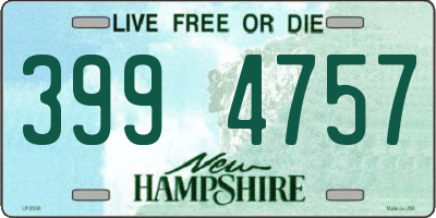 NH license plate 3994757