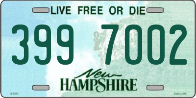 NH license plate 3997002