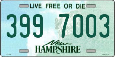 NH license plate 3997003