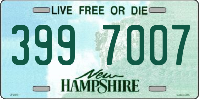 NH license plate 3997007