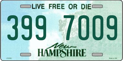 NH license plate 3997009