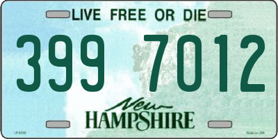 NH license plate 3997012