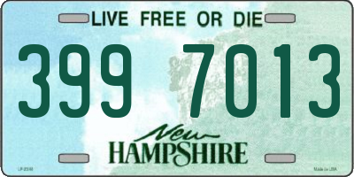 NH license plate 3997013