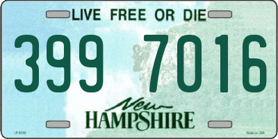 NH license plate 3997016