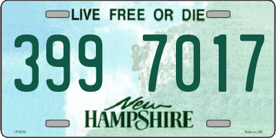 NH license plate 3997017