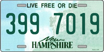 NH license plate 3997019