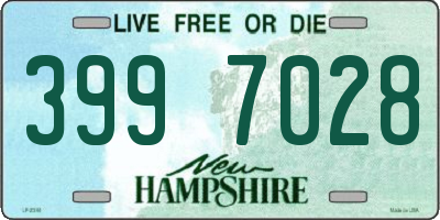 NH license plate 3997028