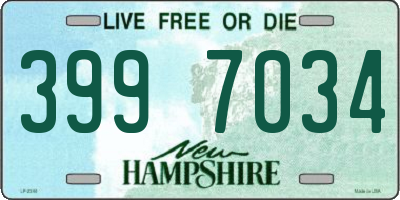 NH license plate 3997034