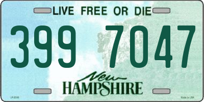 NH license plate 3997047