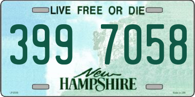 NH license plate 3997058