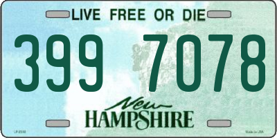 NH license plate 3997078