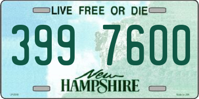 NH license plate 3997600