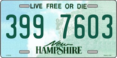 NH license plate 3997603