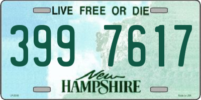 NH license plate 3997617