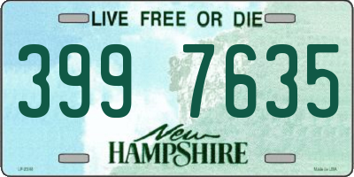 NH license plate 3997635