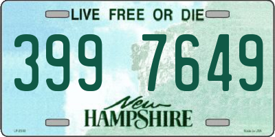 NH license plate 3997649