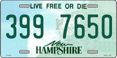 NH license plate 3997650