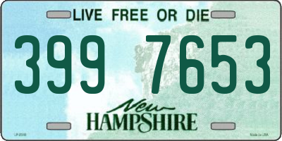 NH license plate 3997653