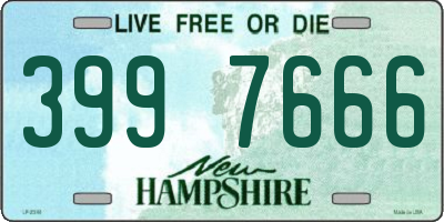 NH license plate 3997666