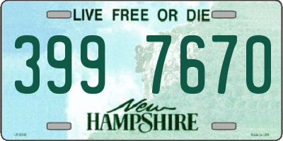 NH license plate 3997670