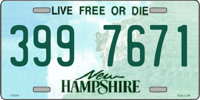 NH license plate 3997671