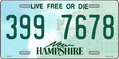 NH license plate 3997678