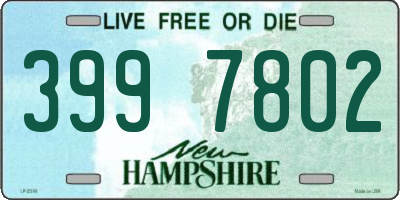 NH license plate 3997802