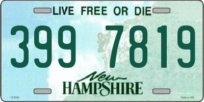 NH license plate 3997819