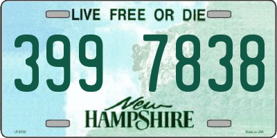 NH license plate 3997838