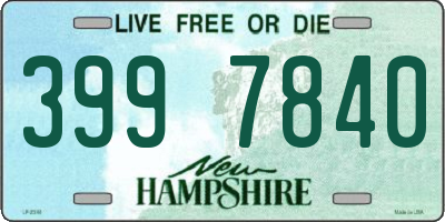 NH license plate 3997840