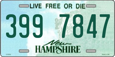 NH license plate 3997847