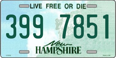 NH license plate 3997851